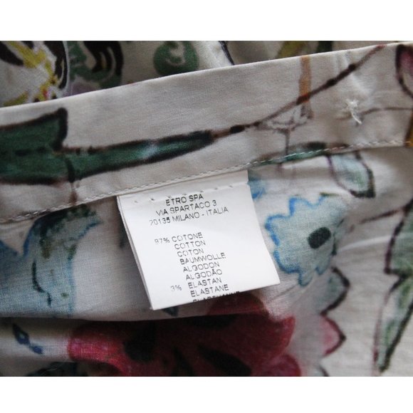 ETRO Floral Print Long Sleeve Button-Up Dress Blouse / Size 50 / US 14 / XL - Picture 9 of 9